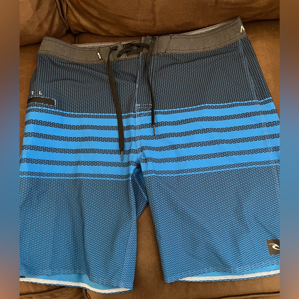 Rip Curl Blue and Black Men's Swim Shorts